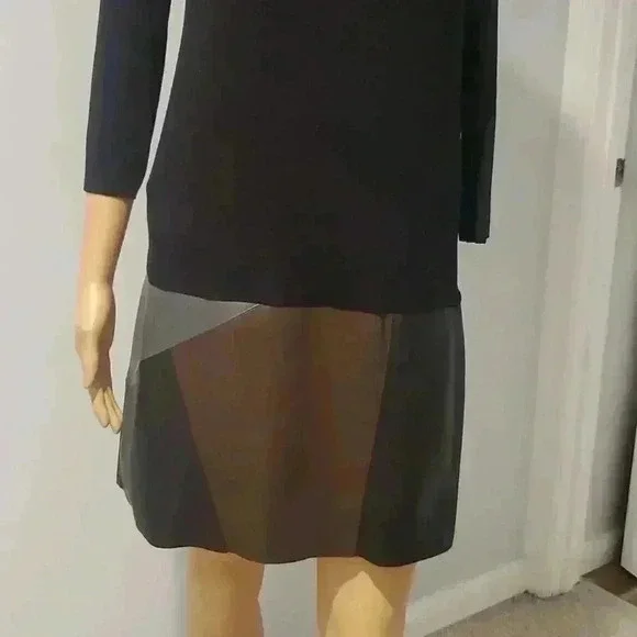 Bailey 44 drop waist faux leather trim dress - Picture 4 of 7